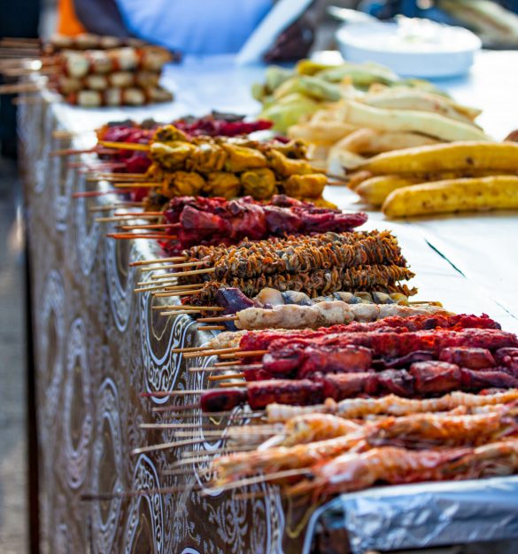 Street food Forodhani on the waterfront, Stone town, Zanzibar.